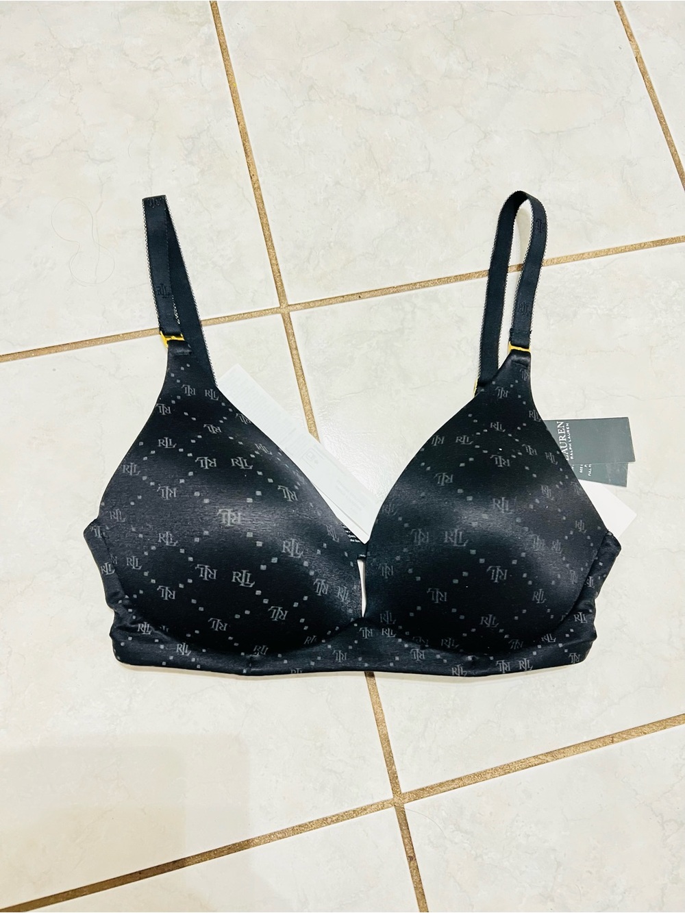 Ralph Lauren Black Logo Wireless Bra 32D